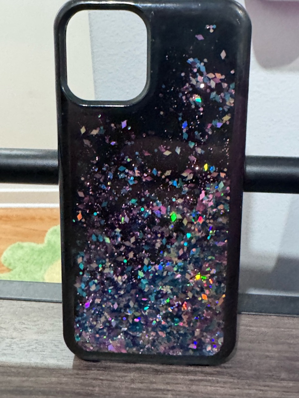Black Glitter iPhone 12 Case Protective Cover